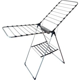 Resim YTO Siyah Kurutmalık Çamaşır Kurutma Askılığı Kalın Borulu Mandal Sepetli 