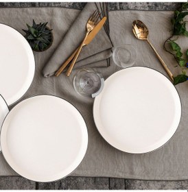 Resim Güral Bilbao 3 Parça 27 Cm Servis Tabağı Siyah File 