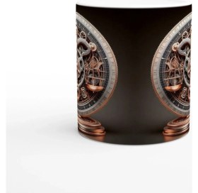Resim Terazi Burcu Baskılı Kahve Kupası - Zamanın Çarkları Astroloji Mekanizması Vs3 