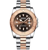 Resim Sones Fngeen 5808 Erkek Moda Çelik Kayışlı Kuvars Saat Çift Saati Kahverengi Çelik Kahve Yüzey 