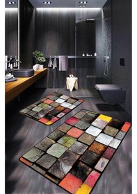 Resim Multi Kaymaz Taban Banyo Paspası 354-00 çok renkli 