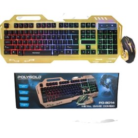 Resim Polygon Polygold Pg 8014 Işıklı Gaming Klavye Oyuncu Mouse Seti 