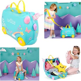 Resim Trunki Una Unicorn Binilebilen ve Sürülen Çocuk Bavulu 