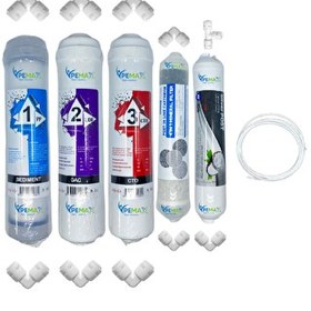 Resim Pemax Water Solutions Kapalı Kasa Su Arıtma Cihazlarına STD 5'li Mebransız Şeffaf Mineral-Gümüş İyonlu Tatlandırıcı Set 