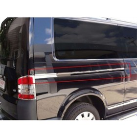 Resim Vw Volkswagen Transporter T5 Uyumlu Kısa Şasi Sürgü Nikelajı 1 Parça 2003 Ve Sonrası Paslanmaz Krom 