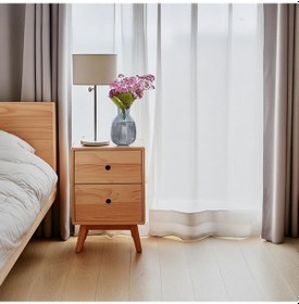 Resim Modern Doğal Ahşap 2 Çekmeceli Komodin 1. Sınıf Masif Çam Ağac... 