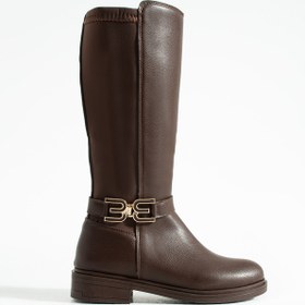 Resim Neva'nın Butiği HELİNA kadın toka detaylı tam boy çizme 