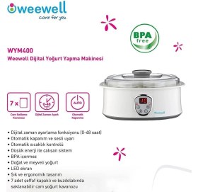 Resim Yemek Yapma Seti: Yoğurt Makinesi ve Higro Termometre Hediye, Beyaz Renkli, Pratik Kullanım 