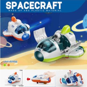 Resim Sürtmeli Astronotlu Uzay Arabası Uzay Roketi Uzay Mekiği 3 Lü Uzay Istasyonu Araçları Oyuncak Seti 