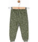 Resim Erkek Bebek Pamuklu Desenli Eşofman Altı-14734 Haki 