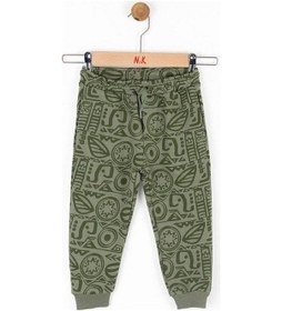 Resim Erkek Bebek Pamuklu Desenli Eşofman Altı-14734 Haki 