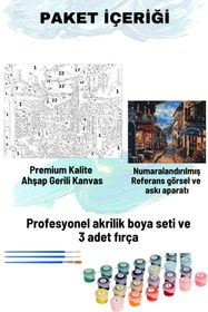 Resim Su'lepas Sayılarla Boyama Seti Numaralı Tuval Fırça Boya 40x50 Cm Lotus Sokak 