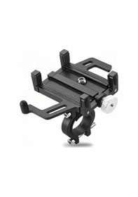 Resim Reedark Alüminyum Bisiklet Telefon Tutucu: Şok Emici, 55-95mm Telefonlara Uygun, 22.2-31.8mm Saplara Uyumlu, Siyah Siyah 