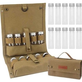 Resim : Flybuy Tuval Seti - Taşınabilir Şişe Saklama Çantası - Piknik, Kamp, Barbekü İçin - Hava Haki 10 Gm Haki 