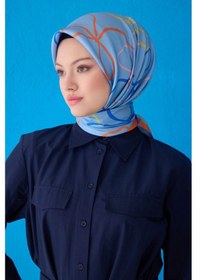 Resim Belli %100 Sura İpek Eşarp 4113d 01 Firuze 