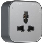 Resim Padalink Evrensel 3-pin Raylı Priz - Kayar Sistemli, Kolay Kurulumlu, Her Tür Fişe Uyumlu Gri 