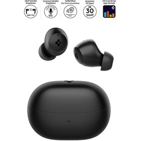 Resim Spigen Audio TWS P10 Bluetooth Kablosuz Kulaklık ANC Pro Aktif Gürültü Engelleme 30 Saat Pil Siyah ASD07887 