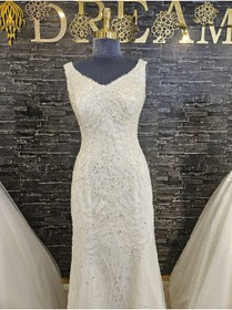 Resim BY SD MY DREAM Balik model inci ve gümüş işlemeli gelinlik 