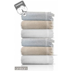 Resim 6'lı Jelena Banyo Havlusu - 70x140 Cm, 490gr, %100 Pamuk, Spa Ve Otel Havlusu, Günlük Kullanıma Uygun Çok Renkli 