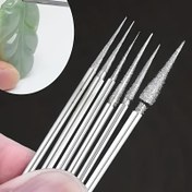 Resim 6 adet 1-4mm Elmas Taşlama Başlığı İğne Uçları Oyma Kazıma Aracı 2.35mm 