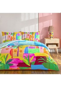 Resim Taç Lyona Ranforce Çift Kişilik Nevresim Takımı Mavi 000000001000050394 MAVI 