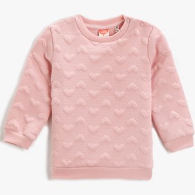 Resim Kız Bebek Bisiklet Yaka Uzun Kollu Desenli Sweatshirt 