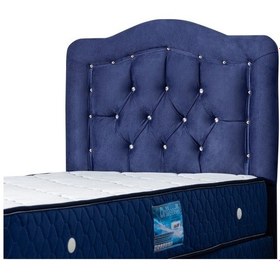Resim Setaymobilya Baza, Şah Lacivert Tek Kişilik Baza + Başlık + Deluxe Yatak 