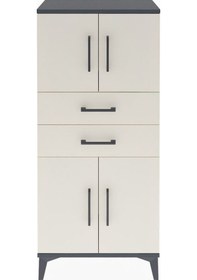 Resim Arges Dolap Tek Raflı 2 Çekmeceli 4 Kapaklı 60x30x134 Antrasi... Antrasit 