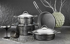 Resim Brioni Platinium 7 Parça Tencere Takımı Platin PL-11101 
