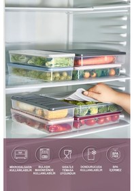 Resim Selka Home 4 Adet 2,25 Lt. Nora Organizer Buzdolabı Buzluk Düzenleyici Saklama Kabı 