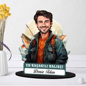 Resim Kişiye Özel Erkek Balıkçıya Hediye Karikatürlü Biblo 