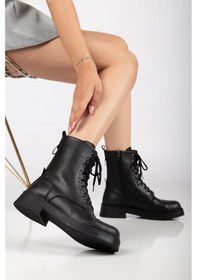 Resim Suins Marcia Model Bağcıklı Postal Kadın Bot Siyah 