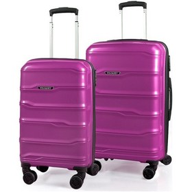 Resim Polo&sky Azra Model Mor Pp Kırılmaz 2'li Kabin Boy + Orta Boy Valiz Seti Mor 