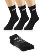 Resim Ozzy Socks 3 Çift Uzun Konçlu Tenis Spor Çorabı Siyah Paket 