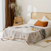 Resim Premium Pamuk Jakar Dokuma Battaniye, Çift Katmanlı Gaze Atma Yatak ve Koltuk için, Tüm Mevsimler için Çok Amaçlı Nap ve Klima Yorganı, Makine Yıkanabilir, Piller Olmayan, Deformasyon Dayanıklı, Çağdaş Tarz, Yumuşak ve Rahat, Tüm Mevsimler için Atma | Dekoratif Yatak Örtüsü | Dokuma Dokusu, Uyumlu Battaniyeler 