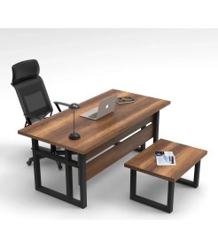 Resim L'occi Concept March AB Metal Ofis Çalışma Masası Sehpa 2'li Büro Masa Takımı Barok MR07-BA 