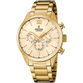 Resim Festına F20633/4 Tımeless Chronograph Erkek Kol Saati Altın 