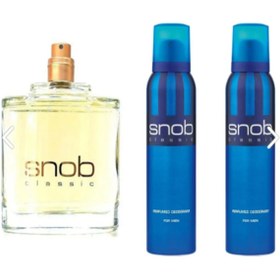 Resim snop Klasik Mavi Erkek Parfüm (KUTUSUZ Ve KAPAKSIZ) 100ml Edt + 150 ml Snop Deodorant 