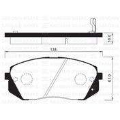 Resim SANGSIN SP1196 Fren Balatası Ön İx35 2.0 2.0 CRDI 10- Carens III 06- Sportage 06- D4Ead1B Motor Içın Gdb3461 