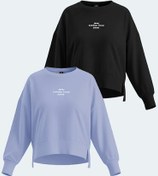 Resim Slazenger VITAL 2 li set Kadın Crop Lila - Siyah Sweatshirt 