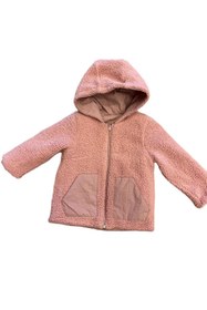 Resim Verscon Kız / Erkek Bebek Peluş Fermuarlı Kapüşonlu Mont 