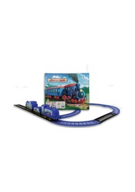 Resim Pilli Raylı Vagonlu Klasik Oyuncak Tren Seti Mavi Renk 3 - 6 Yaş 