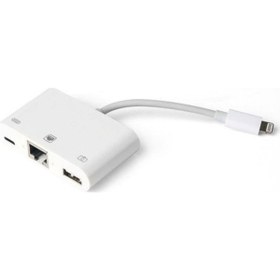 Resim Techmaster Iphone Ipad Lightning Gigabit Ethernet Kamera Şarj Adaptörü Nk107 