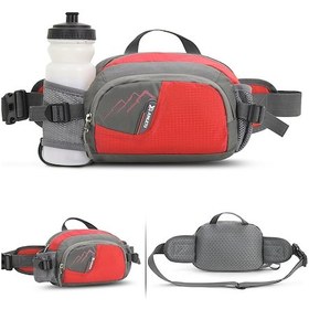 Resim Hombey Spor Outdoor Bel Çantası, Ağ Desenli Su Şişesi Bölmesiyle Yürüyüş, Yürüyüş, Dağcılık İçin Kırmızı 