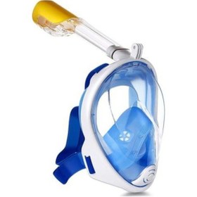 Resim Aksiyon Kamera Takılabilir Antifog Şnorkel Maskesi Deniz Gözlüğü Mavi 