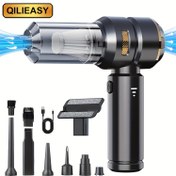 Resim QILIEASY: 100W Yüksek Güçlü Ev Aleti, Kablosuz El Tipi Elektrikli Süpürge 16000Pa Güçlü Emiş, Araba Mini Elektrikli Süpürge, 2000Mah*3 Şarj Edilebilir Taşınabilir Hafif Araba Elektrikli Süpürge Ev Araba Halısı ve Merdiven Temizliği, Evcil Hayvan Tüyü ve Derin Temizlik 