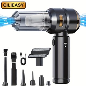 Resim QILIEASY: 100W Yüksek Güçlü Ev Aleti, Kablosuz El Tipi Elektrikli Süpürge 16000Pa Güçlü Emiş, Araba Mini Elektrikli Süpürge, 2000Mah*3 Şarj Edilebilir Taşınabilir Hafif Araba Elektrikli Süpürge Ev Araba Halısı ve Merdiven Temizliği, Evcil Hayvan Tüyü ve Derin Temizlik 