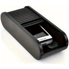 Resim Dashanshop Siyah 1 Adet Araç Konsolu Para Saklama Kutusu, Desenli Tasarım Kapaklı Ergonomik Tutacaklı 