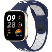 Resim AyrStore Omr Redmi Watch 3 Spor Delikli Kordon - Lacivert-Beyaz 