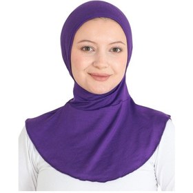 Resim Modish Group Kadın Boyunluklu Hijab Tesettür Pratik Spor Bone - Sarı Mor 